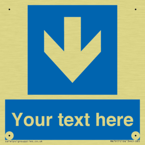 Custom Directional signage blue down arrow 